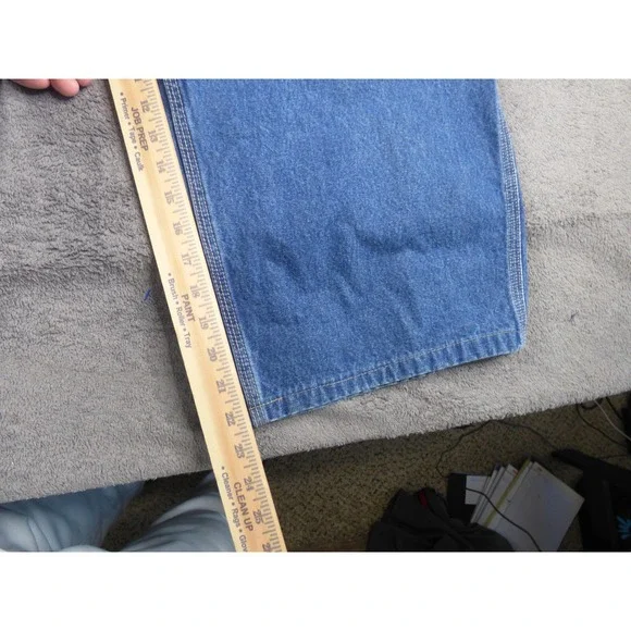 Carhartt FR Flame Resistant Dungaree Jeans Mens 46x21 Blue Denim FRB13-DNM CAT 2 - Picture 2 of 7